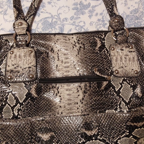 Like New: Python Faux Leather Zippered Bag - Picture 9 of 9
